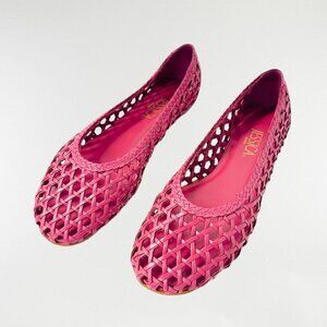 Pink weaved ballerina  flats by Jessica